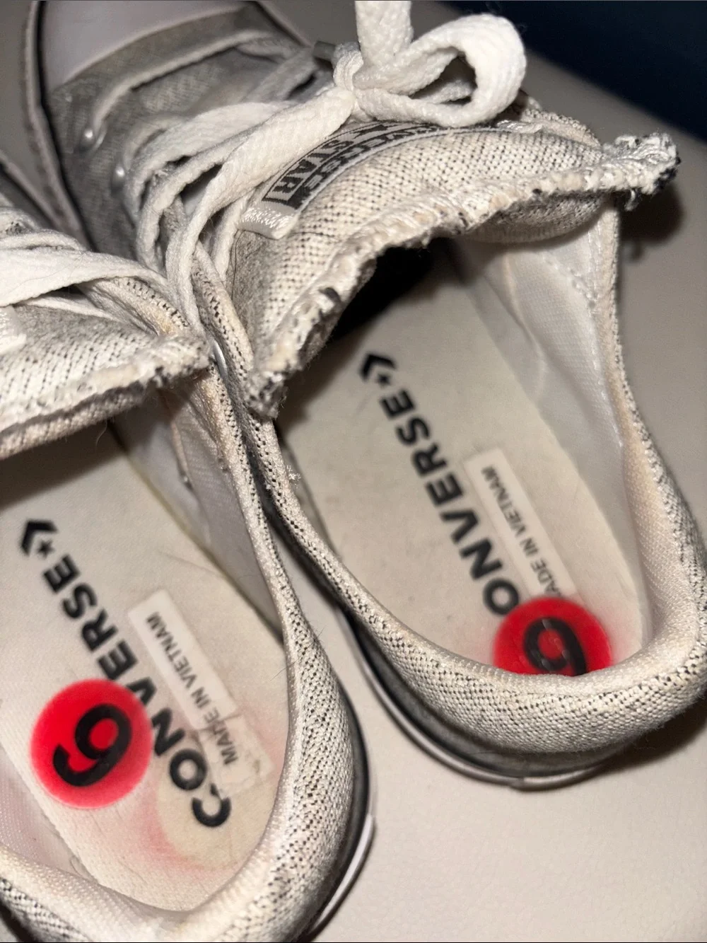 Converse Grey Canvas Low-Top Sneakers with‎ White Laces
